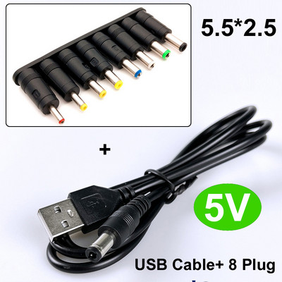 Universāls 5V 9V 12V USB uz līdzstrāvas barošanas kabelis USB ligzda uzlādes vada spraudņa savienotājs 55*25 maršrutētāja mini ventilatora skaļruņa kamerai