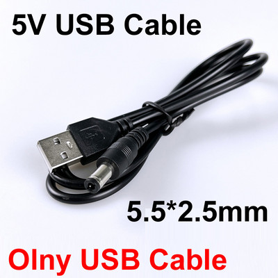 Universāls 5V 9V 12V USB uz līdzstrāvas barošanas kabelis USB ligzda uzlādes vada spraudņa savienotājs 55*25 maršrutētāja mini ventilatora skaļruņa kamerai