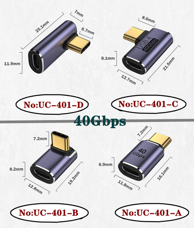 40Gbps USB 4 tipa-C ženski na USB4 ženski spojnik USB-C adapterski konektor Tip C pretvarač uređaja Adapter podataka Mini USB adapter