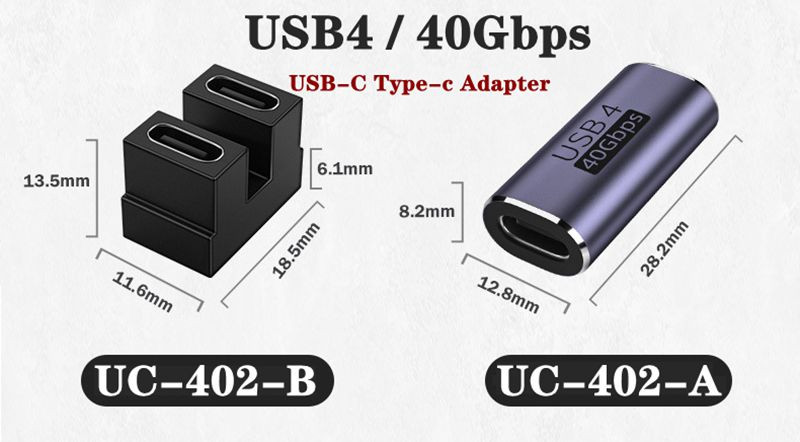 40Gbps USB 4 tipa-C ženski na USB4 ženski spojnik USB-C adapterski konektor Tip C pretvarač uređaja Adapter podataka Mini USB adapter
