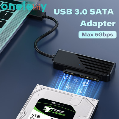 Onelesy SATA към USB 3.0 външен USB3.0 SATA конвертор за 2,5-инчов SATA HDD SSD твърд диск 5Gbps адаптер за бързо предаване на данни