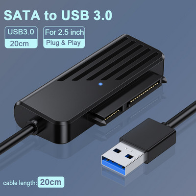Onelesy SATA-USB 3.0 külső USB3.0 SATA konverter 2,5 hüvelykes SATA HDD SSD merevlemezhez 5 Gbps gyors adatátviteli adapter