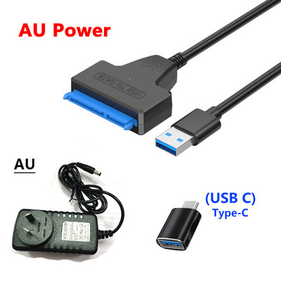 Adaptor extern de hard disk USB la SATA cu alimentare 12V 2A pentru hard disk SSD de 3,5 2,5 inchi Conector USB3.0 la SataIII cablu 22 pini