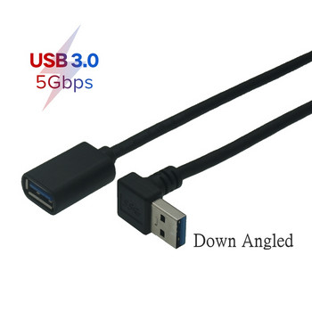 1M 3FT 30cm 50CM USB 3.0 дясно наляво нагоре надолу ъгъл 90 градуса удължител 5Gbps USB 3.0 кабел мъжки към женски адаптерен кабел USB кабел