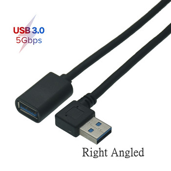 1M 3FT 30cm 50CM USB 3.0 дясно наляво нагоре надолу ъгъл 90 градуса удължител 5Gbps USB 3.0 кабел мъжки към женски адаптерен кабел USB кабел