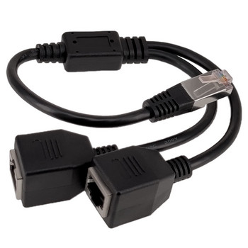 RJ45 Ethernet сплитер адаптер 1 мъжки към 2 женски LAN мрежов сплитер Поддръжка Cat7 Cat6 Удължителен кабел за интернет мрежа