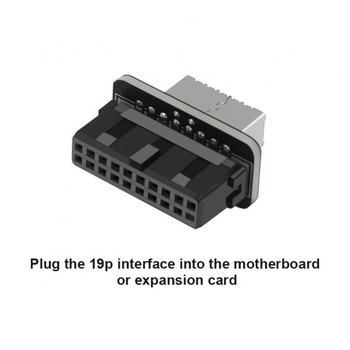 Вътрешен USB 3.0 20Pin/19P конектор на дънната платка към Type-E A-Key USB 3.1 20-пинов адаптер за Type C Скоба на шасито на предния панел Ново