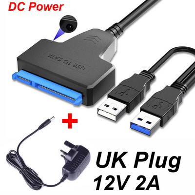 USB 3.0 TYPE-C 3.1 NA SATA adapter 6 Gbps 2.0 2.5 vanjski HDD SSD tvrdi disk 7+15/22 Pin III kabel za PC telefon prijenosno računalo+DC napajanje
