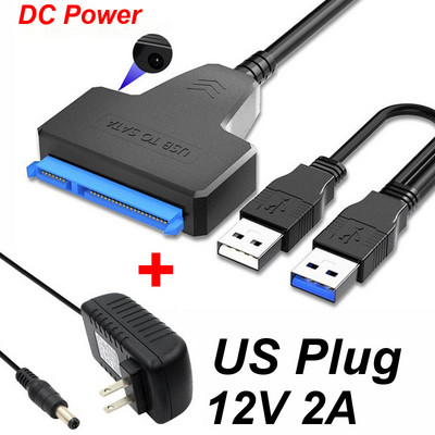 USB 3.0 TYPE-C 3.1 NA SATA adapter 6 Gbps 2.0 2.5 vanjski HDD SSD tvrdi disk 7+15/22 Pin III kabel za PC telefon prijenosno računalo+DC napajanje