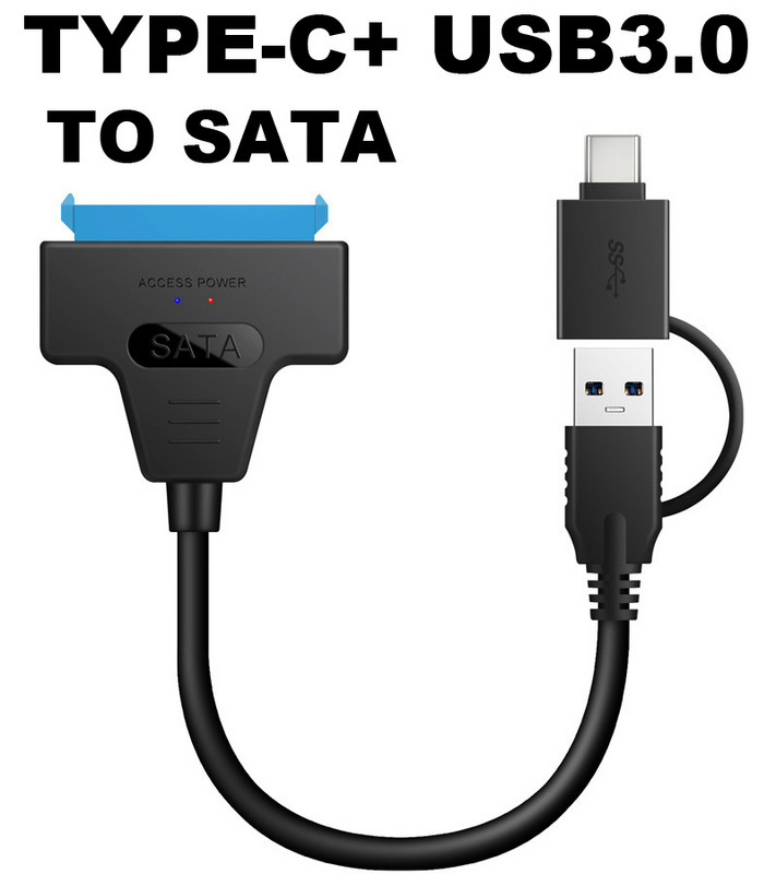 USB 3.0 TYPE-C 3.1 NA SATA adapter 6 Gbps 2.0 2.5 vanjski HDD SSD tvrdi disk 7+15/22 Pin III kabel za PC telefon prijenosno računalo+DC napajanje