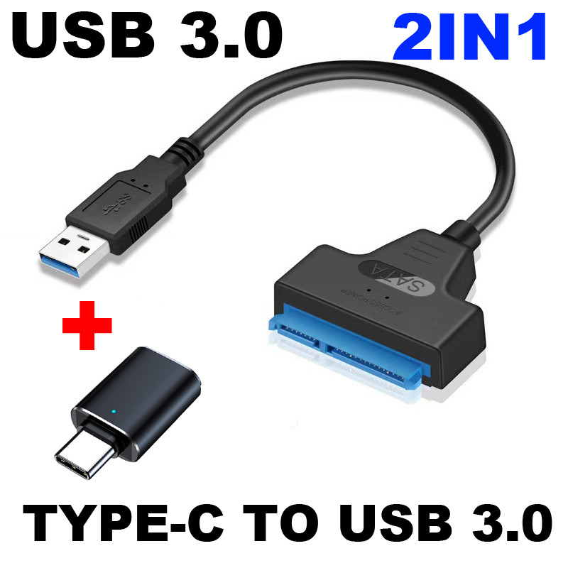 USB 3.0 TYPE-C 3.1 NA SATA adapter 6 Gbps 2.0 2.5 vanjski HDD SSD tvrdi disk 7+15/22 Pin III kabel za PC telefon prijenosno računalo+DC napajanje