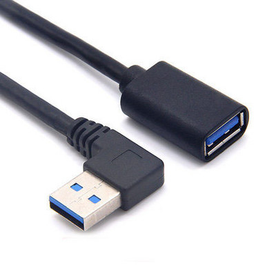 USB 3.0 90 fokos szögű, 90 fokos hosszabbítókábelhez, dugasz-aljzat adapterkábel átvitelhez jobbra/balra/fel/le kábelekkel
