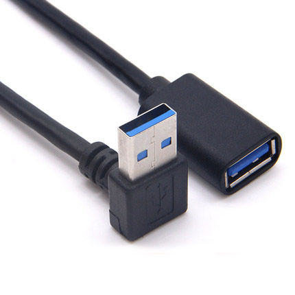 USB 3.0 90 fokos szögű, 90 fokos hosszabbítókábelhez, dugasz-aljzat adapterkábel átvitelhez jobbra/balra/fel/le kábelekkel