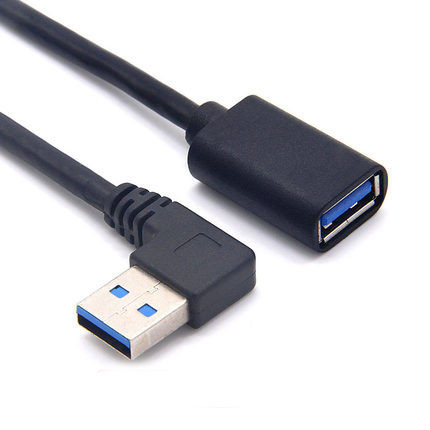 USB 3.0 90 fokos szögű, 90 fokos hosszabbítókábelhez, dugasz-aljzat adapterkábel átvitelhez jobbra/balra/fel/le kábelekkel