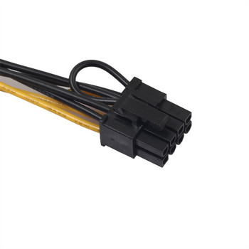 15-пинов SATA мъжки към 8-пинов (6+2) PCI-E захранващ кабел 20 см SATA кабел 15-пинов към 8-пинов кабел 18AWG Кабел за видеокарта 20J27