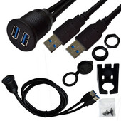Autós műszerfalba süllyesztett USB dokkoló adapter műszerfali panel 3.0 csatlakozó dugasz-alj kábel hosszabbító kábel motoros csónakhoz