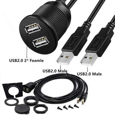 Autós műszerfalba süllyesztett USB dokkoló adapter műszerfali panel 3.0 csatlakozó dugasz-alj kábel hosszabbító kábel motoros csónakhoz