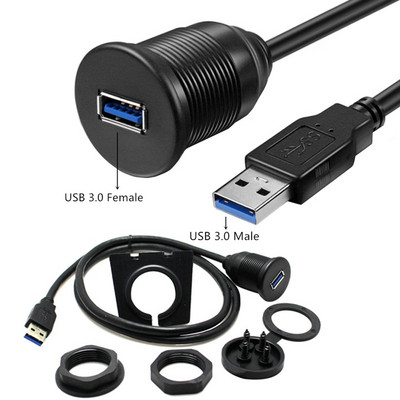 Autós műszerfalba süllyesztett USB dokkoló adapter műszerfali panel 3.0 csatlakozó dugasz-alj kábel hosszabbító kábel motoros csónakhoz