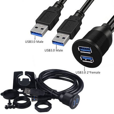 Autós műszerfalba süllyesztett USB dokkoló adapter műszerfali panel 3.0 csatlakozó dugasz-alj kábel hosszabbító kábel motoros csónakhoz