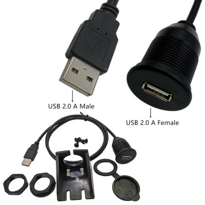Autós műszerfalba süllyesztett USB dokkoló adapter műszerfali panel 3.0 csatlakozó dugasz-alj kábel hosszabbító kábel motoros csónakhoz