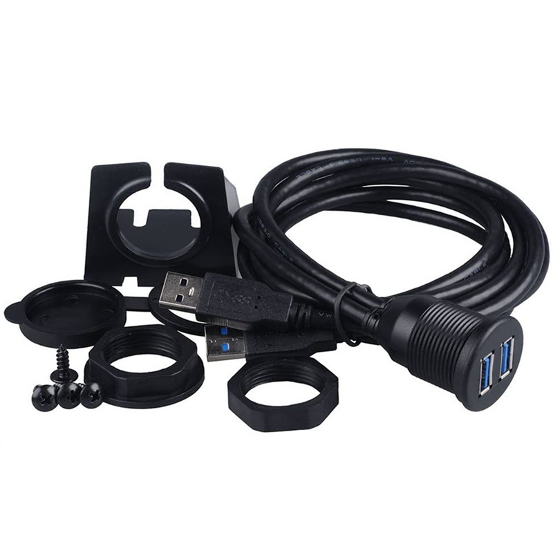Autós műszerfalba süllyesztett USB dokkoló adapter műszerfali panel 3.0 csatlakozó dugasz-alj kábel hosszabbító kábel motoros csónakhoz