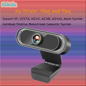 Kebidu 1080P Full HD kamera ingyenes meghajtó számítógépes kamera USB mini webkamera hangelnyelő, zajcsökkentő beépített mikrofonnal