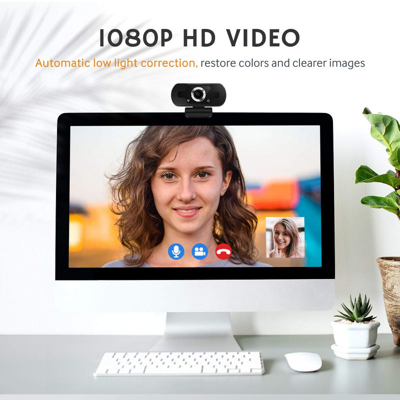 Webkamera Full HD 1080P webkamera mikrofonnal Web USB kamera webkamera PC számítógéphez Élő videó hívás Munka Új ingyenes szállítás