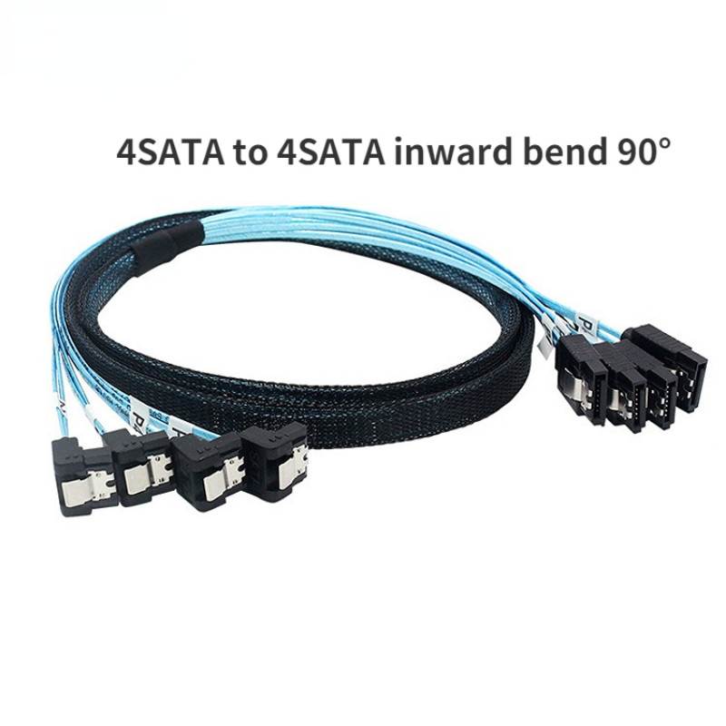 Cablu Sata la Sata 4/6 porturi/Set Cablu data 7 pini Cablu Sata Sas 6Gbps Cablu HDD Sata la Sata Cablu pentru minerit de servere 1m