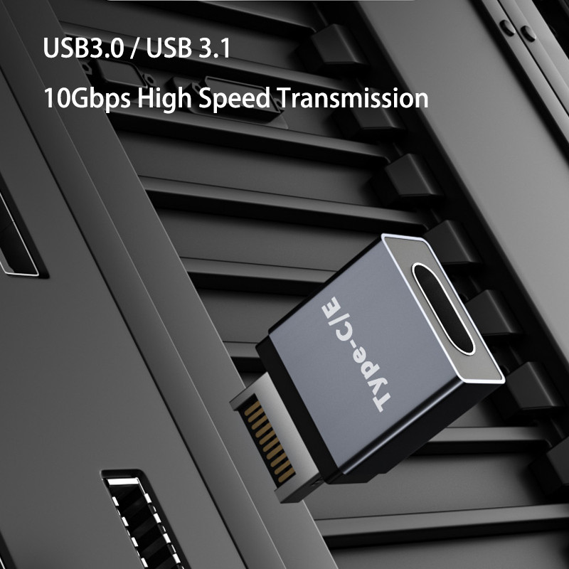 USB 3.1 előlapi fejléc E típusú USB C típusú USB bővítőkábel adapter csatlakozó asztali számítógép alaplapi csatlakozójához