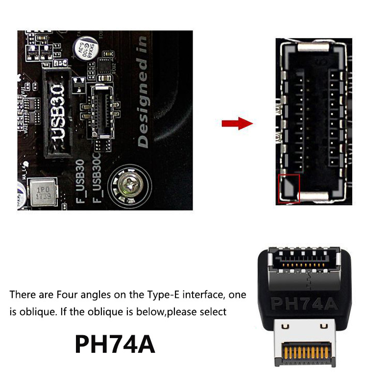 USB 3.1 előlapi fejléc E típusú USB C típusú USB bővítőkábel adapter csatlakozó asztali számítógép alaplapi csatlakozójához