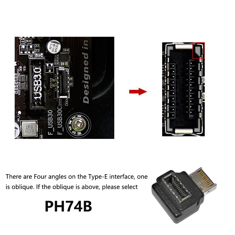 USB 3.1 előlapi fejléc E típusú USB C típusú USB bővítőkábel adapter csatlakozó asztali számítógép alaplapi csatlakozójához