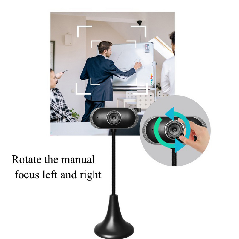 Web kamera 480P USB web kamera s ugrađenim mikrofonom za PC Rotirajuće kamere za emitiranje uživo Pozivi Video Conferencia Rad