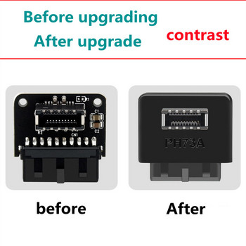 USB 3.0 вътрешен конектор към USB 3.1/3.2 тип C преден тип E адаптер 20pin към 19pin конвертор за дънна платка на компютър Конектор Riser
