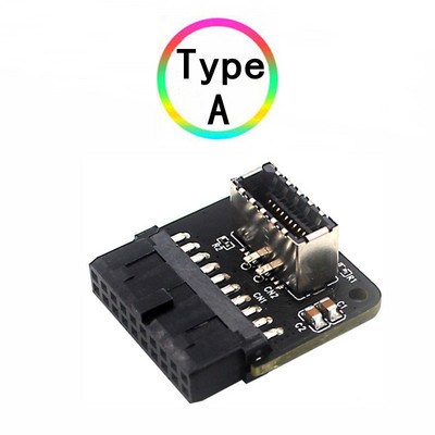 USB 3.0 вътрешен конектор към USB 3.1/3.2 тип C преден тип E адаптер 20pin към 19pin конвертор за дънна платка на компютър Конектор Riser