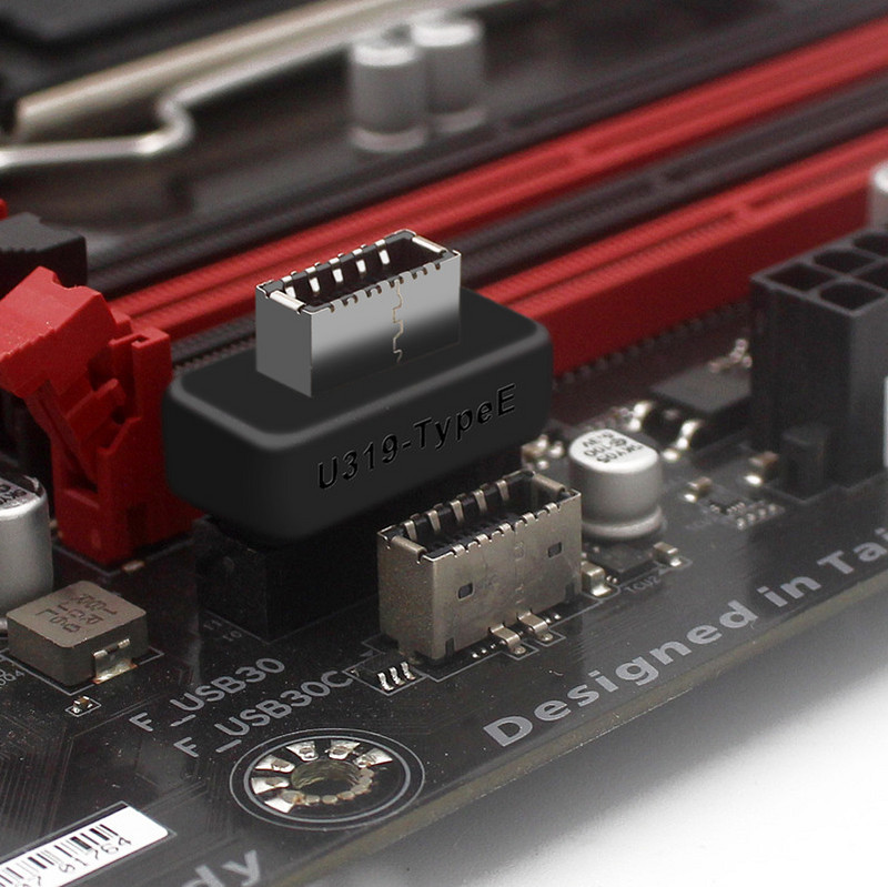 USB 3.0 вътрешен конектор към USB 3.1/3.2 тип C преден тип E адаптер 20pin към 19pin конвертор за дънна платка на компютър Конектор Riser