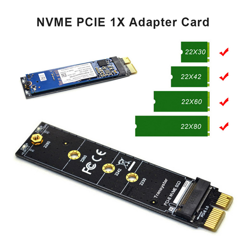 PCIE į M2 adapteris NVMe SSD M2 PCIE X1 Raiser PCI-E PCI Express M rakto jungtis palaiko 2230 2242 2260 2280 M.2 SSD visu greičiu