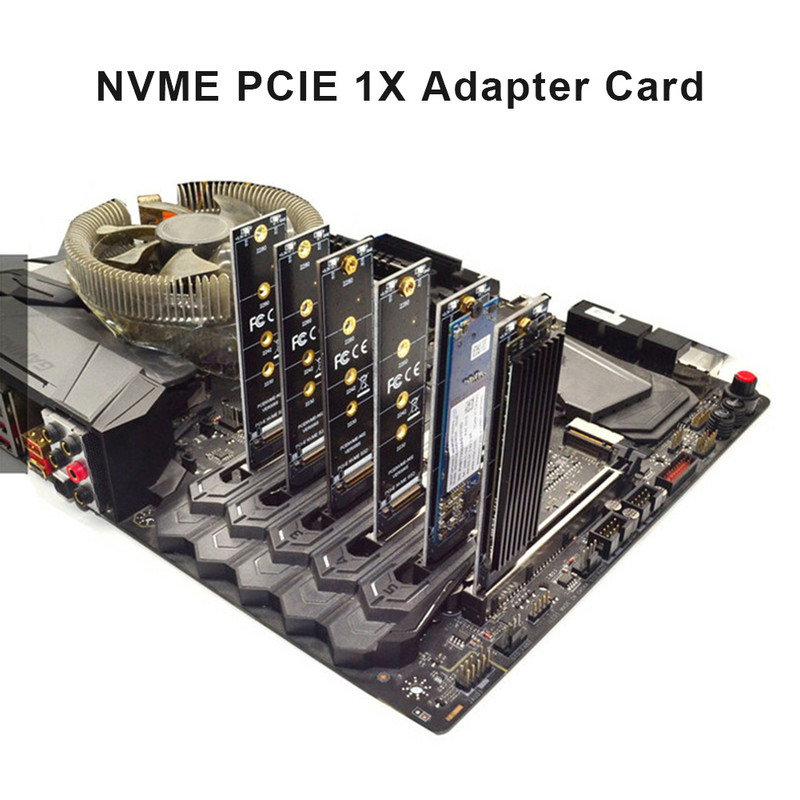 PCIE į M2 adapteris NVMe SSD M2 PCIE X1 Raiser PCI-E PCI Express M rakto jungtis palaiko 2230 2242 2260 2280 M.2 SSD visu greičiu