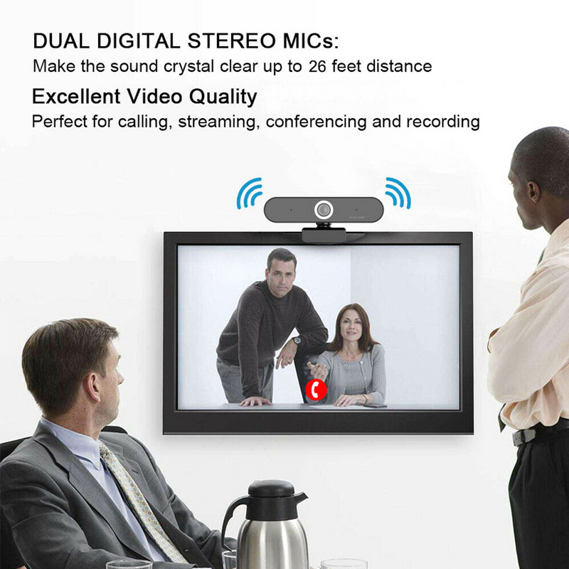 USB 360 laipsnių besisukanti interneto kamera Integruotas mikrofonas Kompiuteris nešiojamasis kompiuteris HD pasukama prisegama kamera