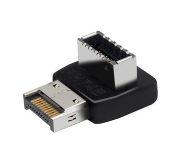 Προσαρμογέας υποδοχής USB USB3.0 19P/20P σε TYPE-E Θήκη προσαρμογέα μετατροπέα 90 μοιρών Μπροστινή υποδοχή TYPE C Μητρική πλακέτα υπολογιστή