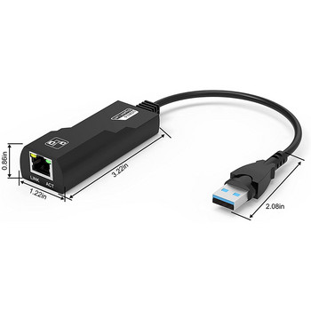 10/100/1000Mbps USB 3.0 Ενσύρματο USB TypeC σε Rj45 Lan Adapter Ethernet Κάρτα δικτύου για υπολογιστή Macbook Windows 10 Laptop