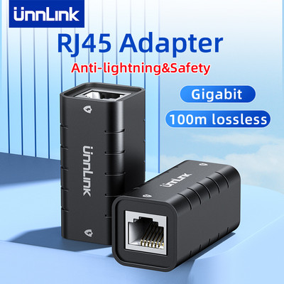 Atvienot RJ45 savienotāju pretzibens tīkla paplašinātāja Ethernet adapteris Gigabit 100 metri Cat7 Cat6 Cat5e kabelim