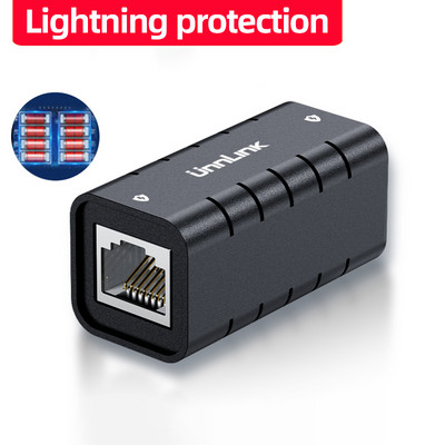 Unnlink RJ45 konektor Anti-Lightning Network Extender Ethernet adapter Gigabit 100 metara za Cat7 Cat6 Cat5e kabel