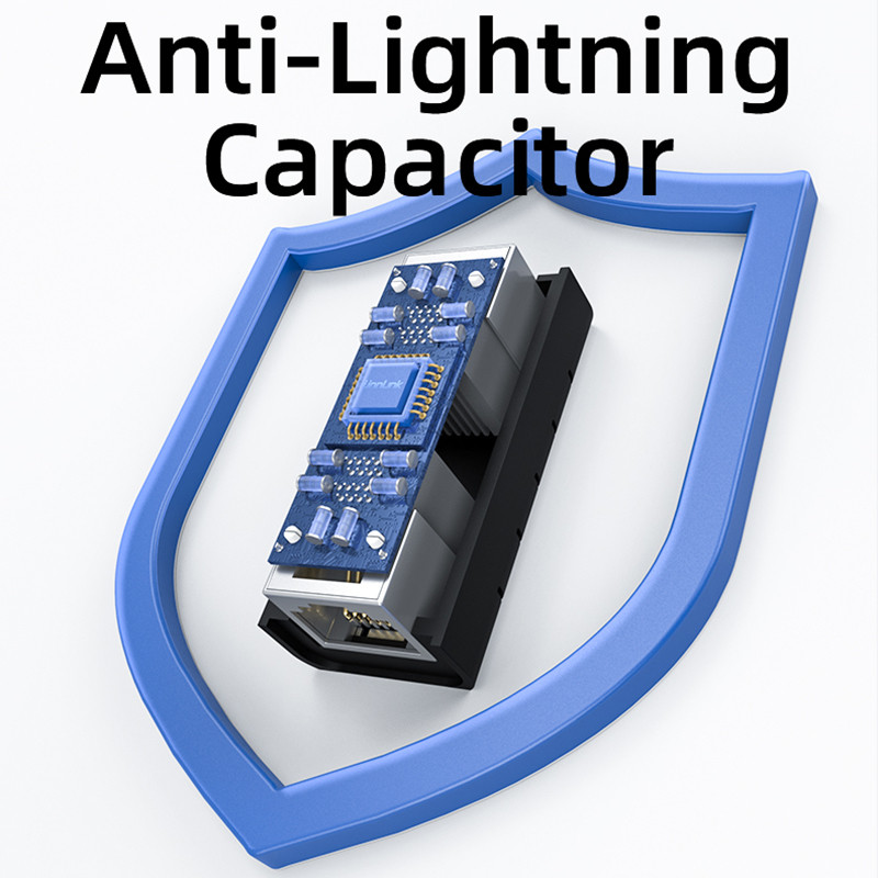 Unnlink RJ45 konektor Anti-Lightning Network Extender Ethernet adapter Gigabit 100 metara za Cat7 Cat6 Cat5e kabel