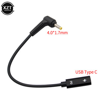 USB 3.1 Type C θηλυκό σε τετράγωνο 5.5*2.5 4.0 1.35 1.7 4.5 3.0 mm Jack DC PIN βύσμα για καλώδιο προσαρμογέα τροφοδοσίας φορητού υπολογιστή Asus DELL Hp