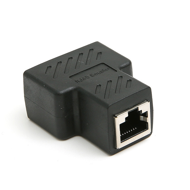1 gab. Melns Ethernet adapteris Lan kabeļa pagarinātāja sadalītājs interneta savienojumam Cat5 RJ45 sadalītāja savienotāja kontakta modulārais spraudnis