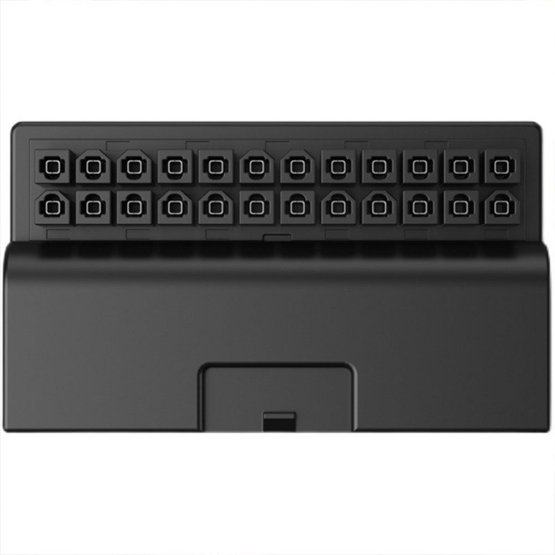 ATX 24 tűs 90 fokos tápcsatlakozó adapter 24 tűs anya és 24 tűs apa asztali számítógép alaplapi tápkábel csatlakozója moduláris