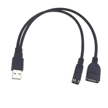 USB 2.0 A мъжки към двоен USB женски хъб за данни USB сплитер кабел USB зареждане захранващ адаптер кабел удължител за лаптоп