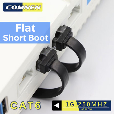 COMNEN Best UTP Cat6 Network Flat Patch Cord Copper Lan Cable RJ45 Unshielded Short Boot Connectors Ethernet Jumper Cat 6 Cable