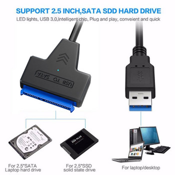 Външен адаптер Sata към USB твърд диск със захранване 12V 2A за 3,5 2,5 инча твърд диск SSD конектор USB3.0 към кабел SataIII 22 Pin