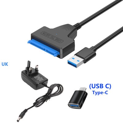 Sata na USB tvrdi disk vanjski adapter s napajanjem 12V 2A za 3,5 2,5 inčni tvrdi disk SSD konektor USB3.0 na SataIII kabel 22 Pin